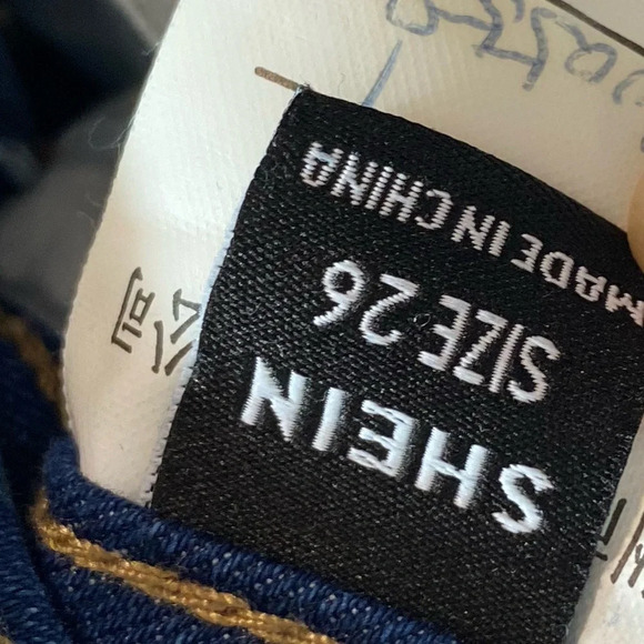 Shein Paint Splattered Blue Flared Jeans - Picture 2 of 3